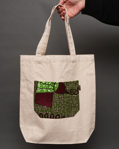 キャンバス　アフリカンワックス　ポケット　トートバッグ　Mサイズ　No.1　パー