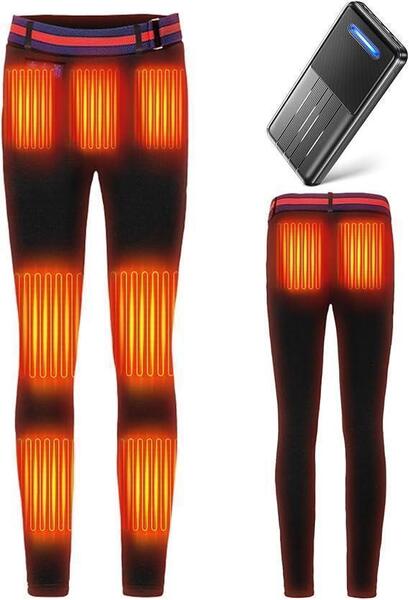 電熱パンツ 加熱パンツ ヒーターパンツ 9つヒーター 12000mAhバッテリー付き レディース 電熱ズボン 75℃最高温度 日本製繊維ヒーター