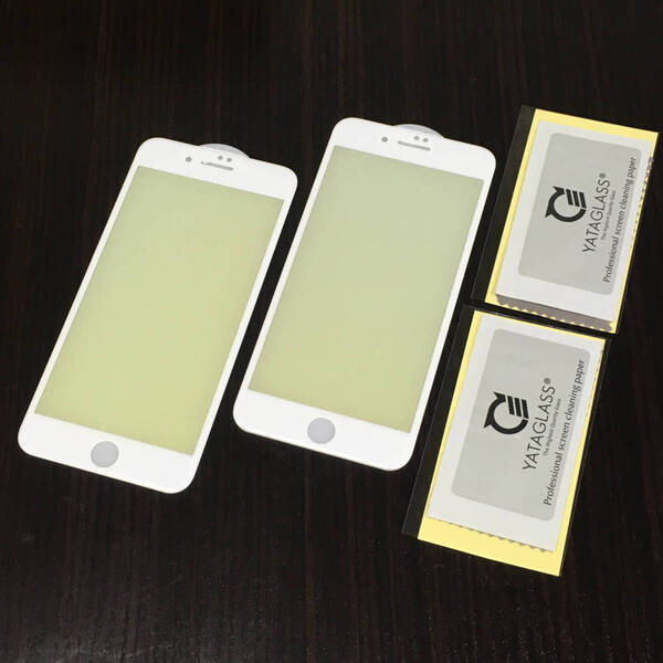 94%OFF iPhone8Plus用 94%BLC (白)2枚 業界最高94%BLC(紫外線カット) YATAGLASS TAKUMI 3D保護ガラス 全面シリコン吸着 新品