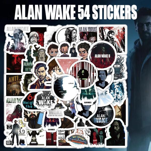 Alan Wake ステッカー 54枚セット PVC 防水 シール 大量 アランウェイク ホラー ミステリー ゲーム