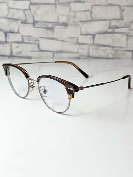 極美品 Zoff×UNITED ARROWS ZP231003-43A1 サーモントブロー クリアブラウン 眼鏡 良品