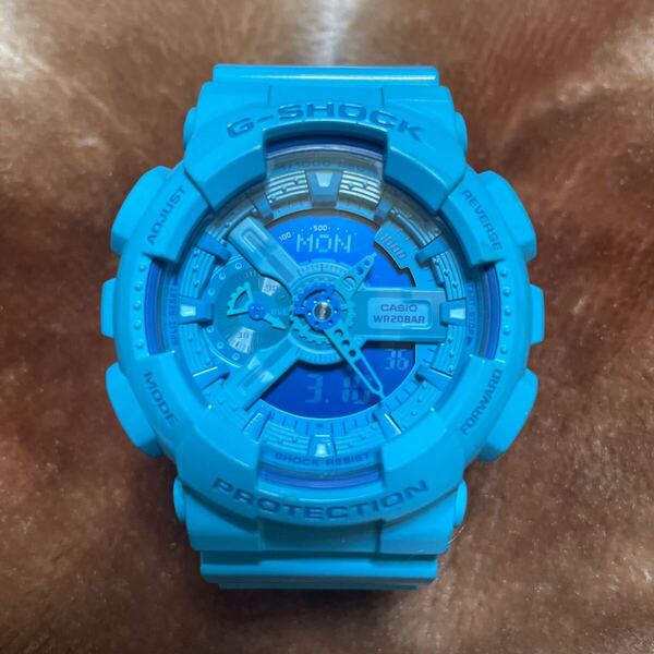 送料無料 GA-110B-2JF Hyper Colors オールブルー アナデジ 反転液晶 激レア CASIO カシオ G-SHOCK 水色 ハイパーカラーズ