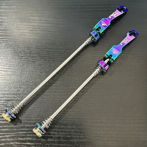 自転車 クイックリリース クイックレリーズ オイルスリック チタンカラー