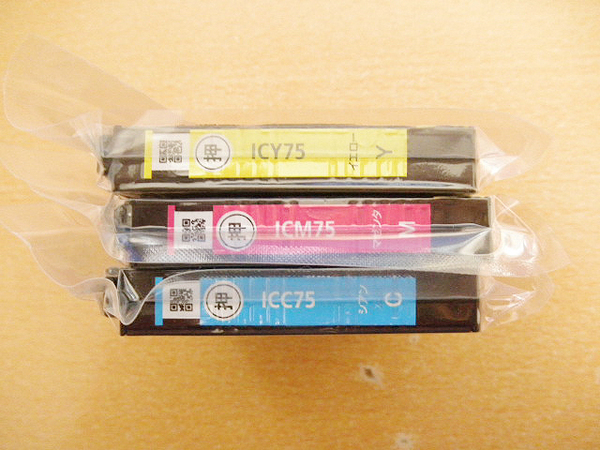即決 送料込 期限不明 エプソン 純正 インク ICC75 ICM75 ICY75 3色3コ IC4CL75残品