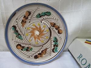 ルーマニア製 ホレズ焼き ホレズ陶磁器 飾り皿 10cm MARCOVO Ceramic of Horezu