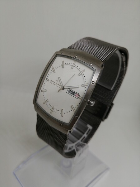 【稼働品】SKAGEN スカーゲン 396LTTW メンズデイデイトクォーツ腕時計