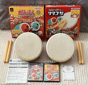 ◎ PS2 太鼓の達人 タタコンでドドンがドン タタコン ソフト コントローラー バチ まとめ売りPlaystation2 プレイステーション2 namco