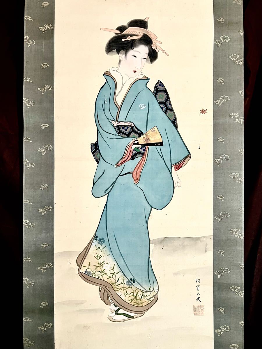 Yahoo!オークション -「上村松園 掛け軸」(人物、菩薩) (日本画 Yahoo!オークション -「上村松園 掛け軸」(人物、菩薩) (日本画