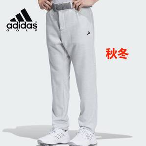 ■【79】秋冬 定価14,300円 アディダス GOLF 起毛素材 ワイドテーパード アンクルパンツ■