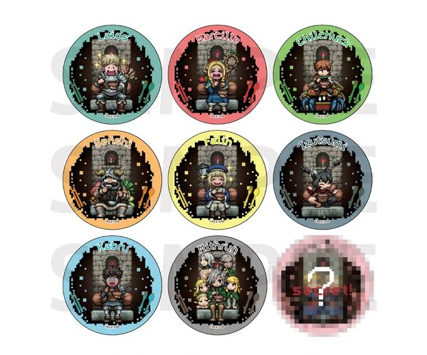 ダンジョン飯 BBQパーティー トレーディング缶バッジBOX 9種 ピクセル ディフォルメ ライオスマルシルセンシチルチャックファリン