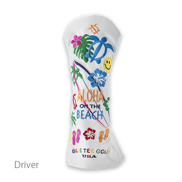 ■送料無料ブルーティーゴルフ【DR:アロハ オン ザビーチ】ドライバー用ヘッドカバーALOHA ON THE BEACH【ホワイト】BLUE TEE GOLF HC-005