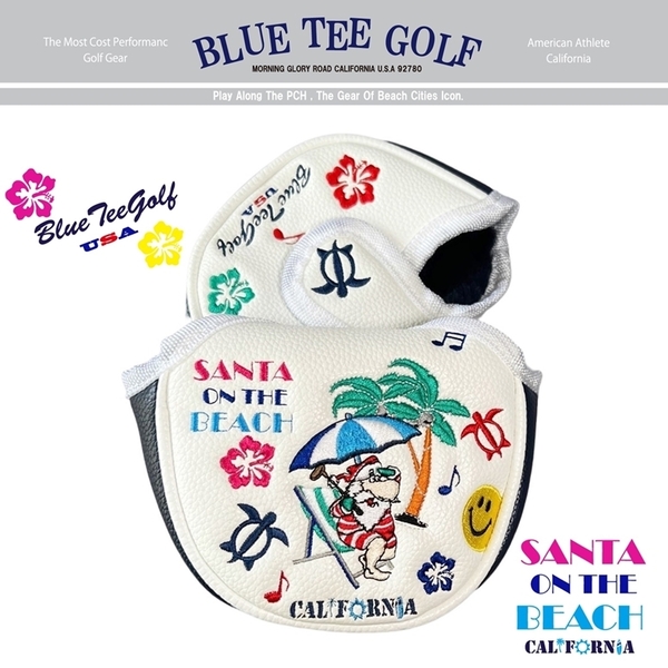 □ ③送料無料 MPT-ブルーティーゴルフ 【サンタ オン ザビーチ SANTA ON THE BEACH】マレット型用パターカバー BLUE TEE GOLF SHC-001