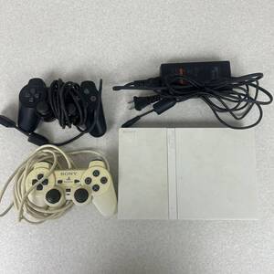☆通電確認済み☆【プレステ】現状品 SONY ソニー PS2 PlayStation2 SCPH-70000 白 プレイステーション2 コントローラ2個 電源アダプタ