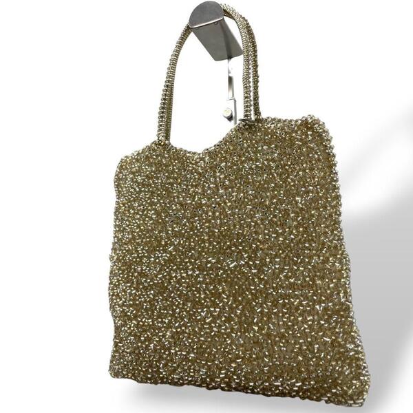 美品 アンテプリマ ハンドバッグ 金 ワイヤーバッグ ゴールド e5 スクエア