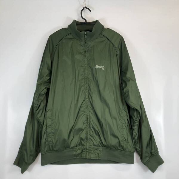 00s STUSSY ステューシー 裏フリース ナイロンブルゾン グリーン系 XLサイズ