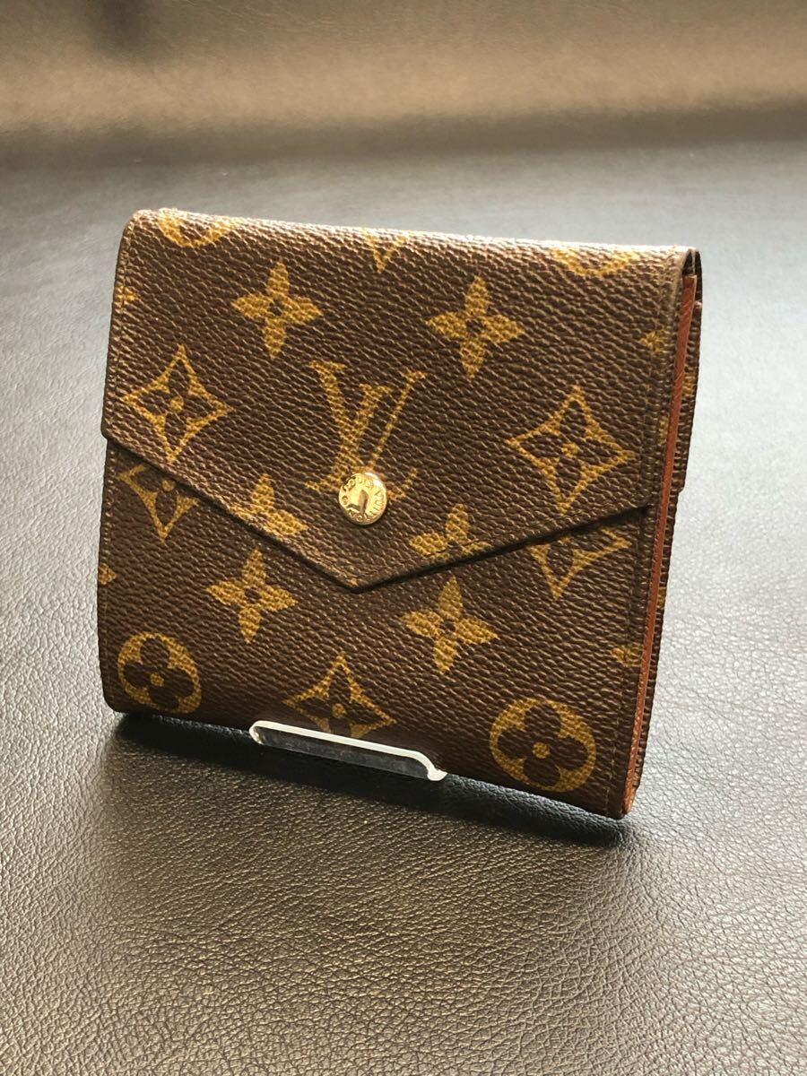 美品 54 LOUIS VUITTON ルイヴィトン 二つ折り財布 Wホック