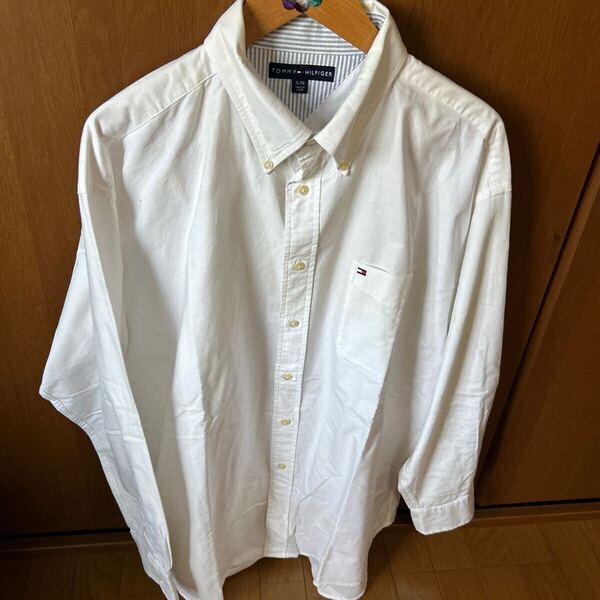 TOMMY ボタンダウンコットンシャツ XL 長袖 白