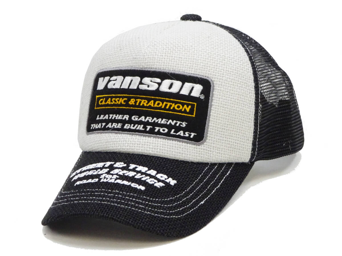 バンソン プリペラ メッシュキャップ VANSON 帽子 刺繍 レクタングルロゴ