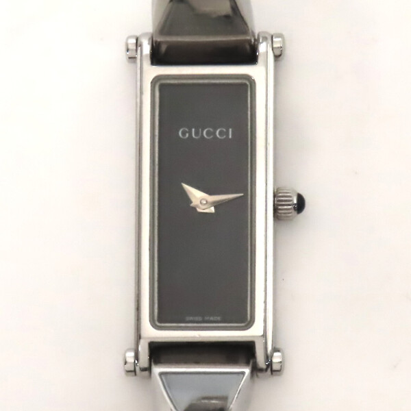 稼働品 美品 GUCCI グッチ バングルウォッチ クオーツ 腕時計 1500L レディース レクタンギュラー