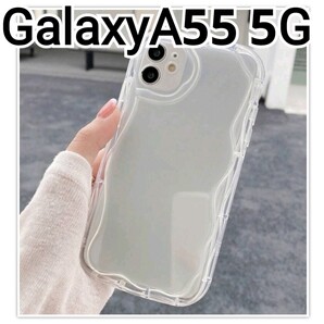 GalaxyA55 ケース ウェーブフレーム クリアケース なみなみ 可愛い Galaxy A55