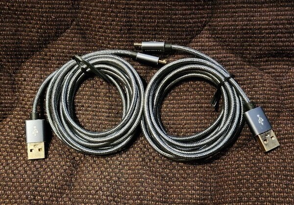 マイクロUSBケーブル Micro usb 2m 2本組 2.4A 急速充電ケーブル