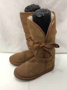 EMU Australia замша мутон ботинки длинный 24cm Brown женский emyu Австралия H18