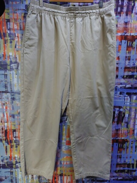 送料込☆GU ジーユー/イージーシェフズパンツ チノタイプ321-331820/3XL表示~w実寸94~ウエスト全リブ&内紐内結/ベージュ/普段着カジュアル
