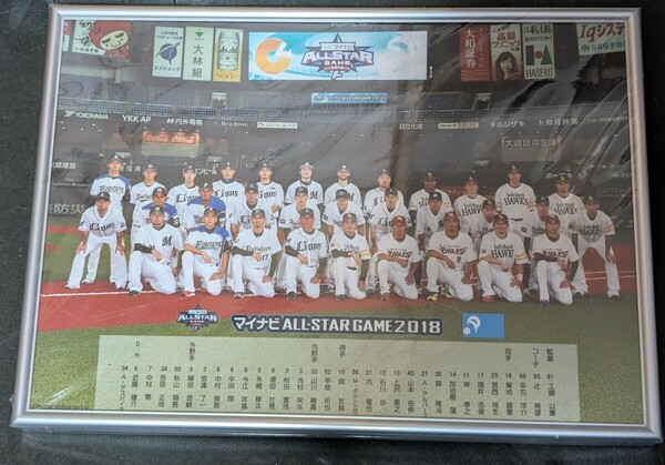 2018 NPB/プロ野球 マイナビ オールスターゲーム パシフィックリーグ/パ・リーグ 額入り フォトフレーム/フォトパネル