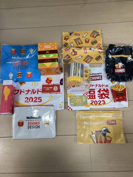 【マクドナルド 福袋】2025年(フルセット)2023年(グッズ4点・金のマックカード)+ポテトタイマー(おまけ)