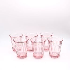 デッドストック!ノリタケ NORITAKE provincial クリスタル 6個セット ガラスコップピンク ヴィンテージオールドノリタケ