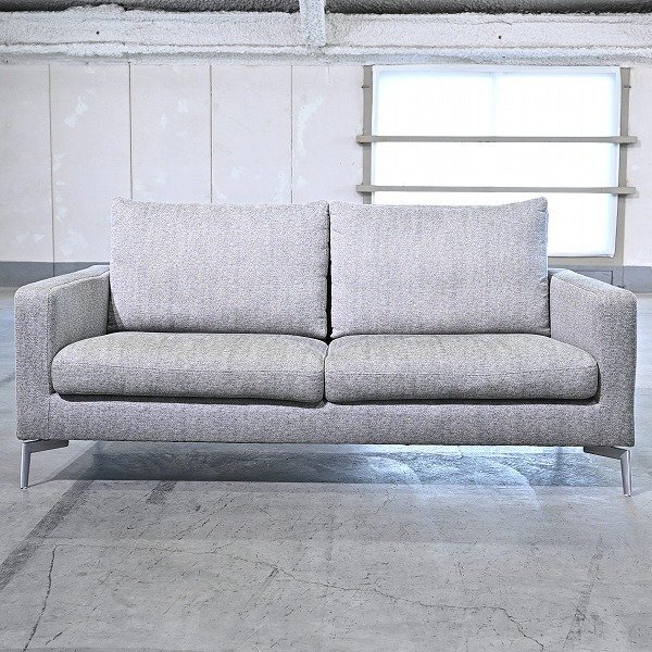 希少品 イタリア Giovanni Erba & Co. 本革3人掛けソファ