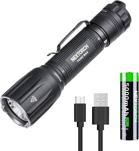 NEXTORCH TA30C MAX LED タクティカルライト 3000ルーメン 防水 護身用 テールスイッチ ワンステップ