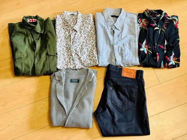 【古着セット】AZUL moussy BEAMS MEN'S BIGIハイブランド シャツ トップス ジャケット パンツ メンズ ファッション 定価合計 約45,000円