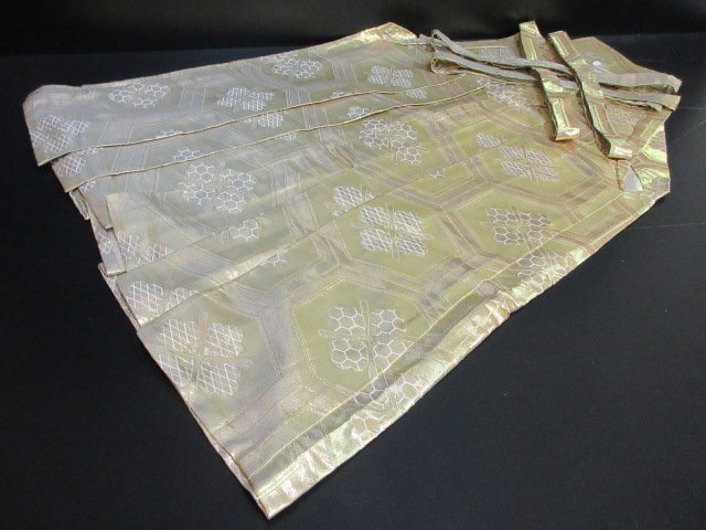 1円 良品 正絹 紬 馬乗り袴 男性用 無地 縞 ヘラ付き 紐下86cm 高級【夢職】★★★ ☆良品☆ 1円 正絹 紬 男性用 無地 縞 ヘラ付き 紐下83cm