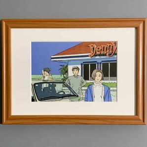■江口寿史■「Denny'sメニュー 1993」/B5額装品/デニーズ/美人画/貴重イラスト/印刷物/インテリア G1921