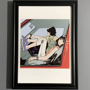 ■江口寿史■「lyrical school 『date course』 CDジャケット 1968」/B5額装品/美人画/貴重イラスト/印刷物/インテリア G2439