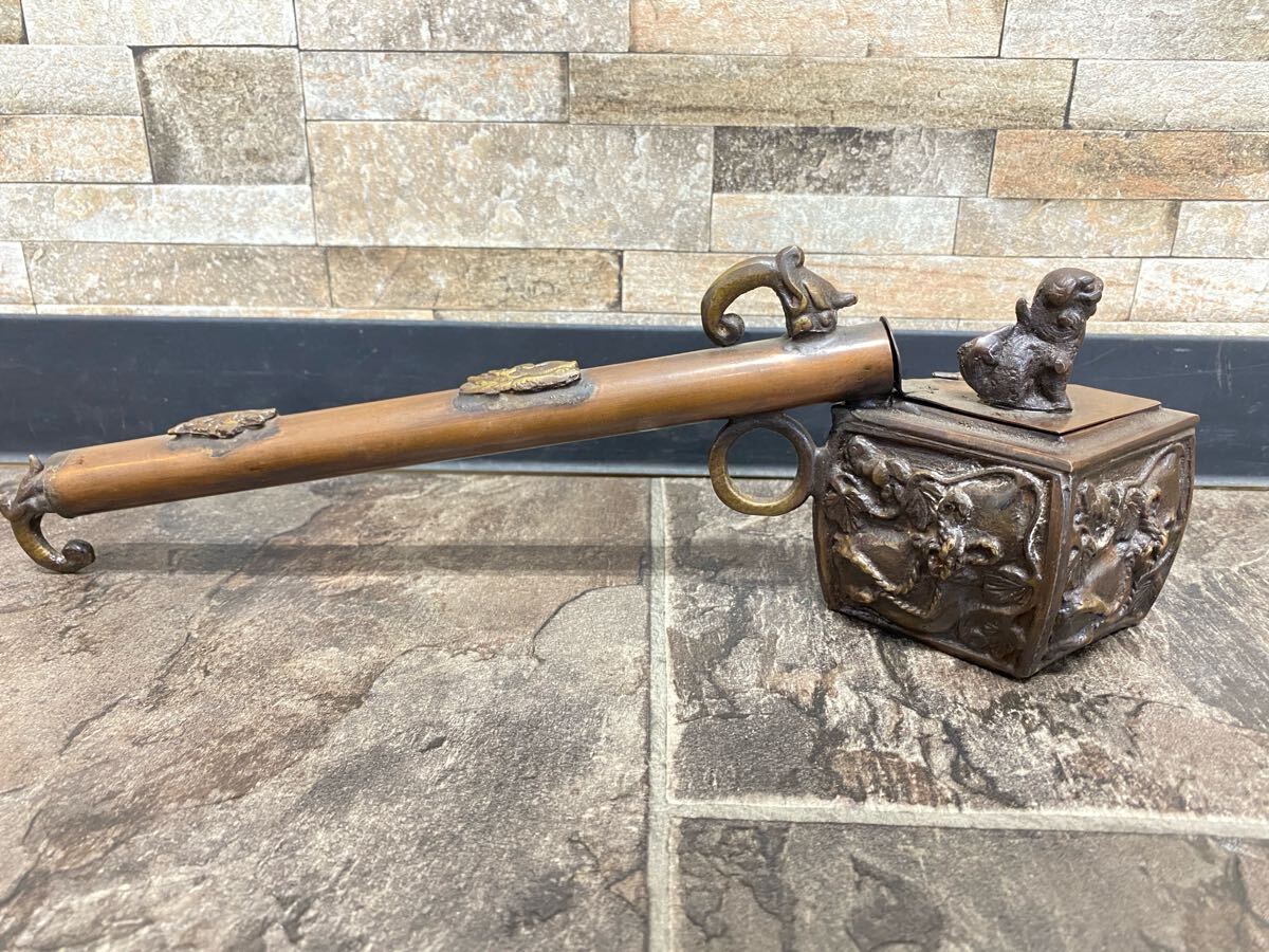 2024春大特価セール！ ちょい古の 火縄銃の形の木製 矢立 （矢立鉄砲 文化遺産オンライン） 木工、竹工芸