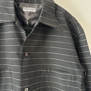 Or Glory MAD SOCIETY オアグローリー マッドソサエティー リングボーダー ブラック オープンカラーシャツ L ボックスシルエット 長袖