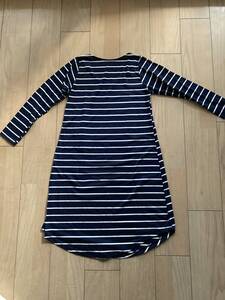 イチオク 黒白ストライプ ロングシャツ・ワンピースMサイズ