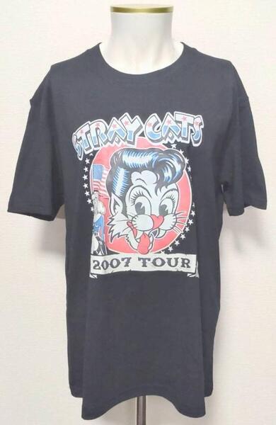 送料無料!【XXXLサイズ】ストレイ・キャッツ リーゼント Tシャツ ロックバンド ネオスマ