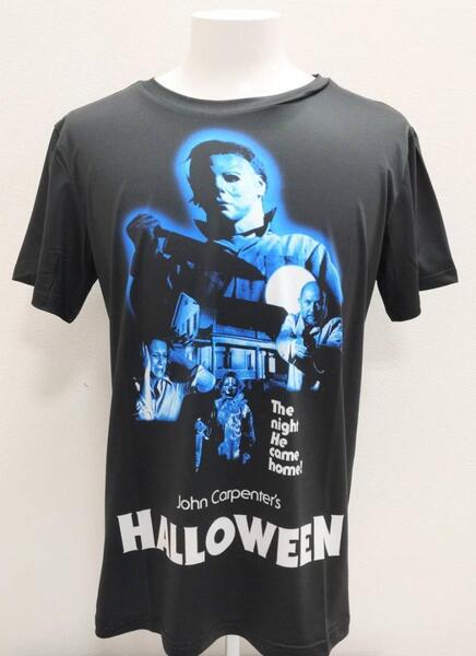 送料無料! 【Lサイズ】ハロウィン Tシャツ マイケル・マイヤーズ 青 ブギーマン ネオスマ