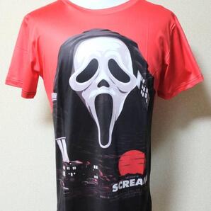 送料無料! 【Mサイズ】スクリーム Tシャツ 赤 ゴーストフェイス ホラー SCREAM ネオスマ