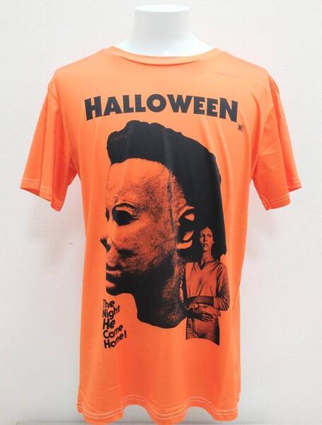 送料無料! 【XLサイズ】ハロウィン Tシャツ マイケル・マイヤーズ オレンジ ブギーマン ネオスマ