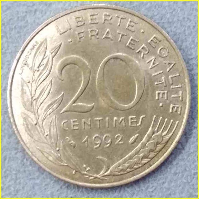 海外古銭 フランス/20サンチーム硬貨/20CENTIMESの通販 by ゆこ