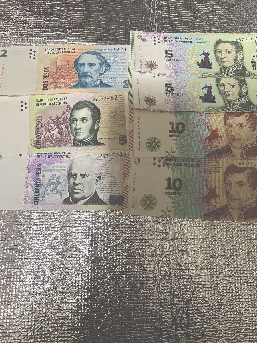 ピン札 未使用 アルゼンチン旧紙幣 古銭1097番 古札 古紙幣