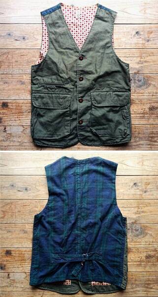 送料無料♪KATO’ JACKET カトー ジレ リネン混ベスト 麻 size S 春夏 日本製 ドレスシャツ USED古着 ビームスアローズ