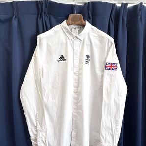 限定品☆adidas製【TEAM GB】オフィシャル長袖ロングスリーブシャツ白シャツLondon2012