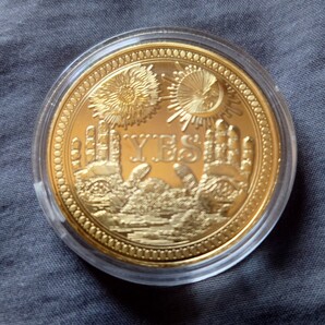 コイントス■YES/NO意思決定コイン 金属製 占い ヴィンテージ (光沢のあるゴールド)★送料無料