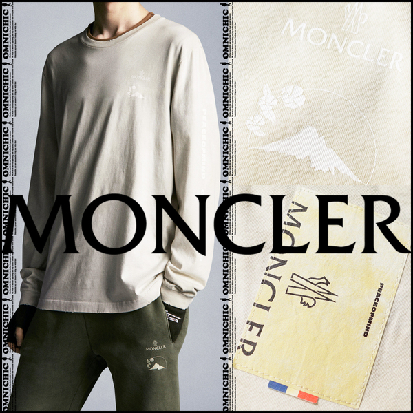 贅沢エイジング加工■国内正規/新品【MONCLER】モンクレール高級感ある淡い陰影が馴染む!レアな逸品PEACEOFMINDラインロンTシャツXXL大き目