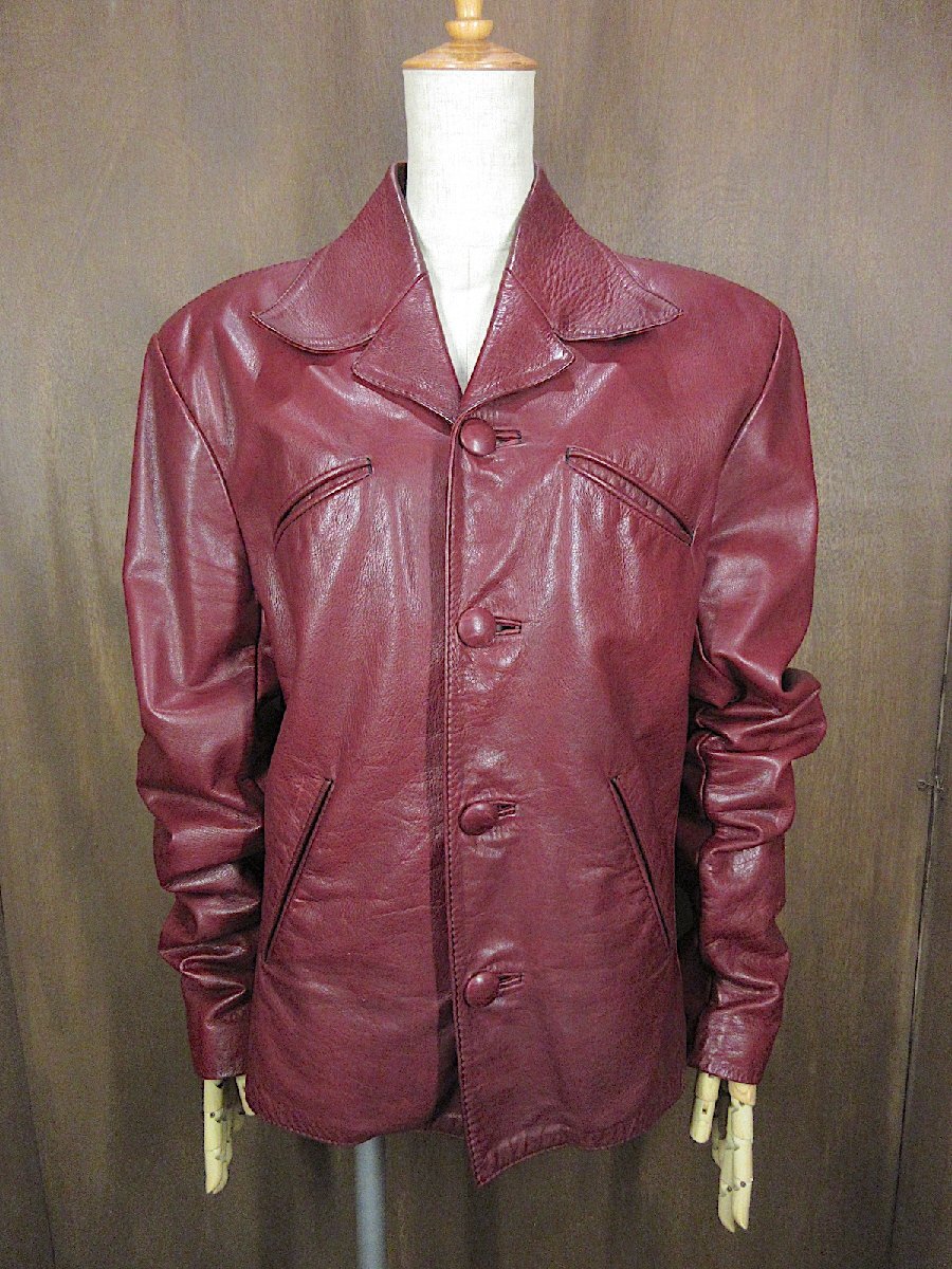 ビンテージ70's●GLASS WATERレザージャケット小豆色●250326z